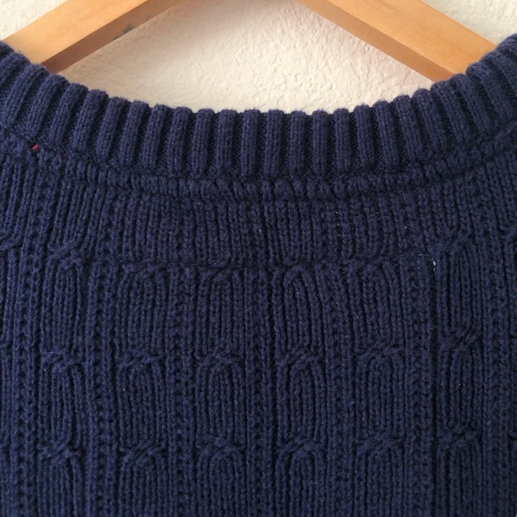 TOMMY HILFIGER Navy Blue and Magenta Pink Crewneck Sweater - Women’s M - Picture 4 of 11